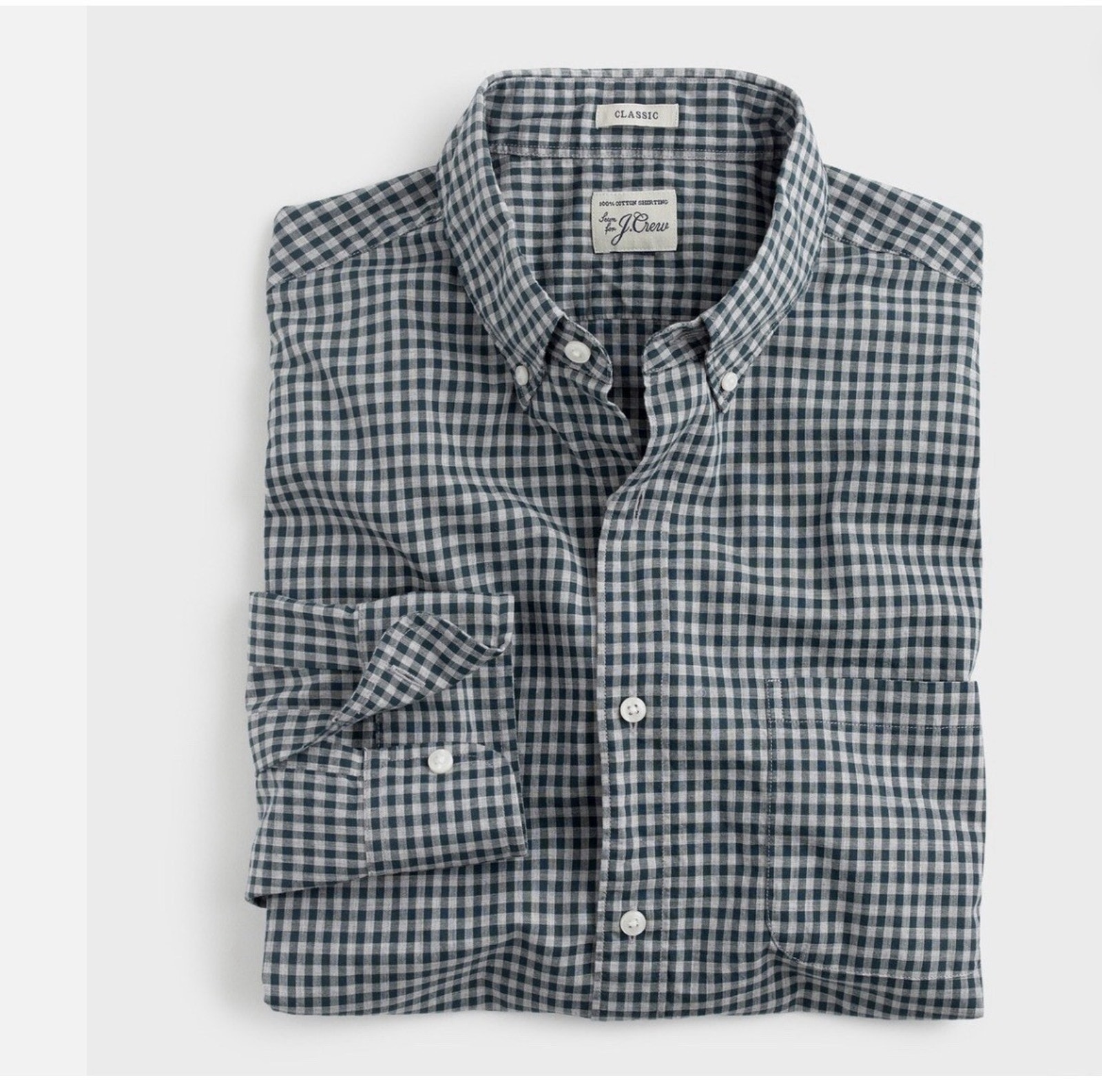 J.Crew Secret Wash Shirt In Gingham Size M 100% Cotton Classic New
